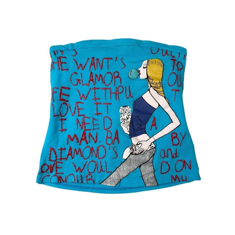 Free's Phrase Portrait Graphic Tube Top